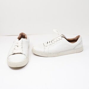 Frye Women's Ivy Genuine Leather Low Top Lace Up Casual Sneakers Shoes White 8.5